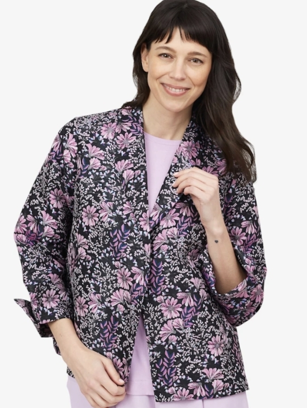 NWOT WynneCollection Plus Size Purple Black Blazer Jacket Womens Size 1X
